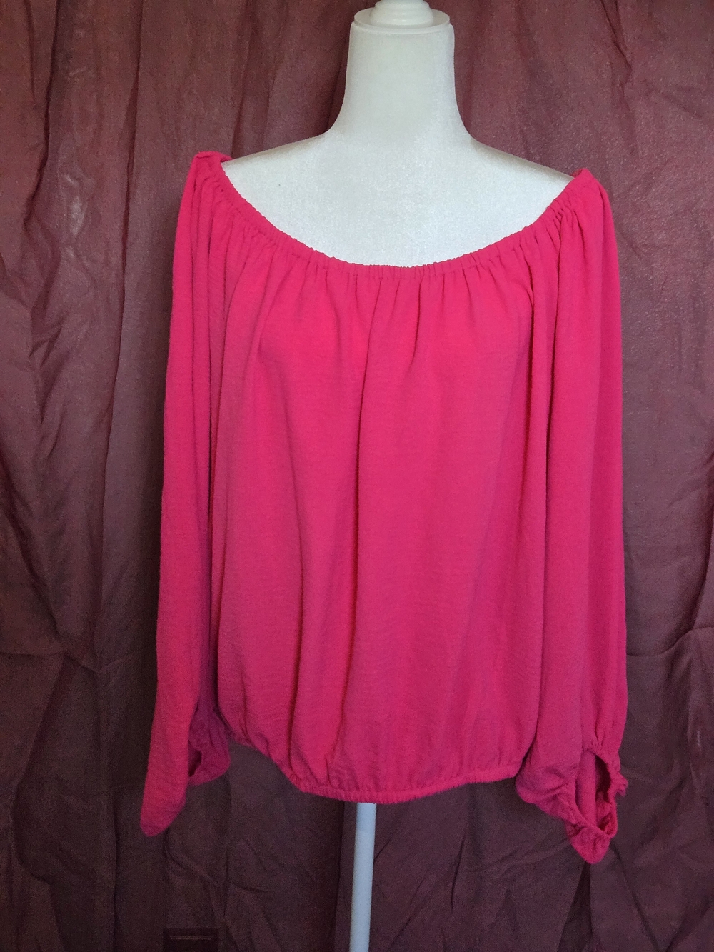 Off-Shoulder Fuchsia Women's Top